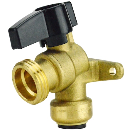 Apollo 1/2 in. Brass Push-To-Connect x 3/4 in. Garden Hose Thread Quarter-Turn Garden Valve with Drop Ear FSBGV1234
